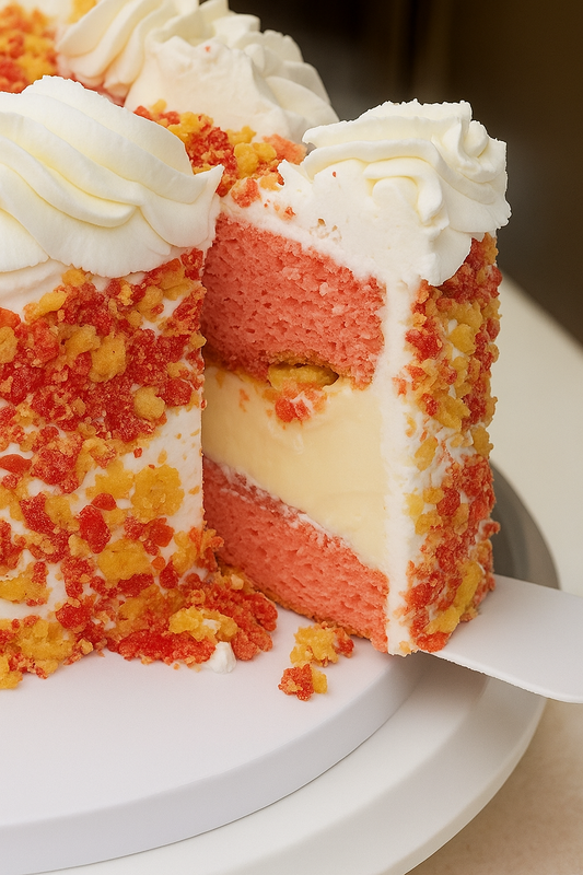 Strawberry shortcake slice layered with cream and fresh strawberries – Bmore Sweets dessert delight